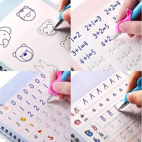PACK 4 Cuadernos Mágicos Reutilizables (Matemática - Alfabeto - Dibujos - Números)