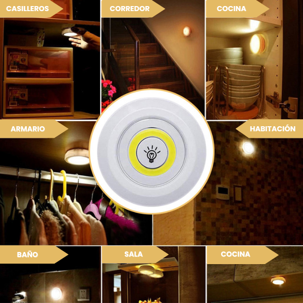 3 Luces LED Inalámbricas + Control Remoto