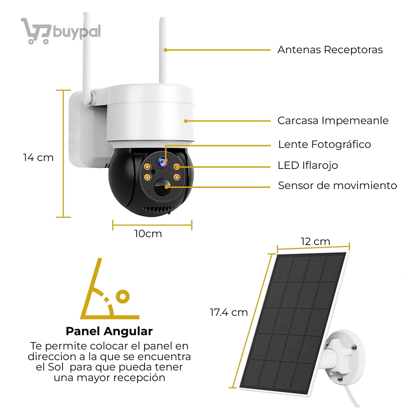 Cámara de Seguridad Solar Inalámbrica - WIFI
