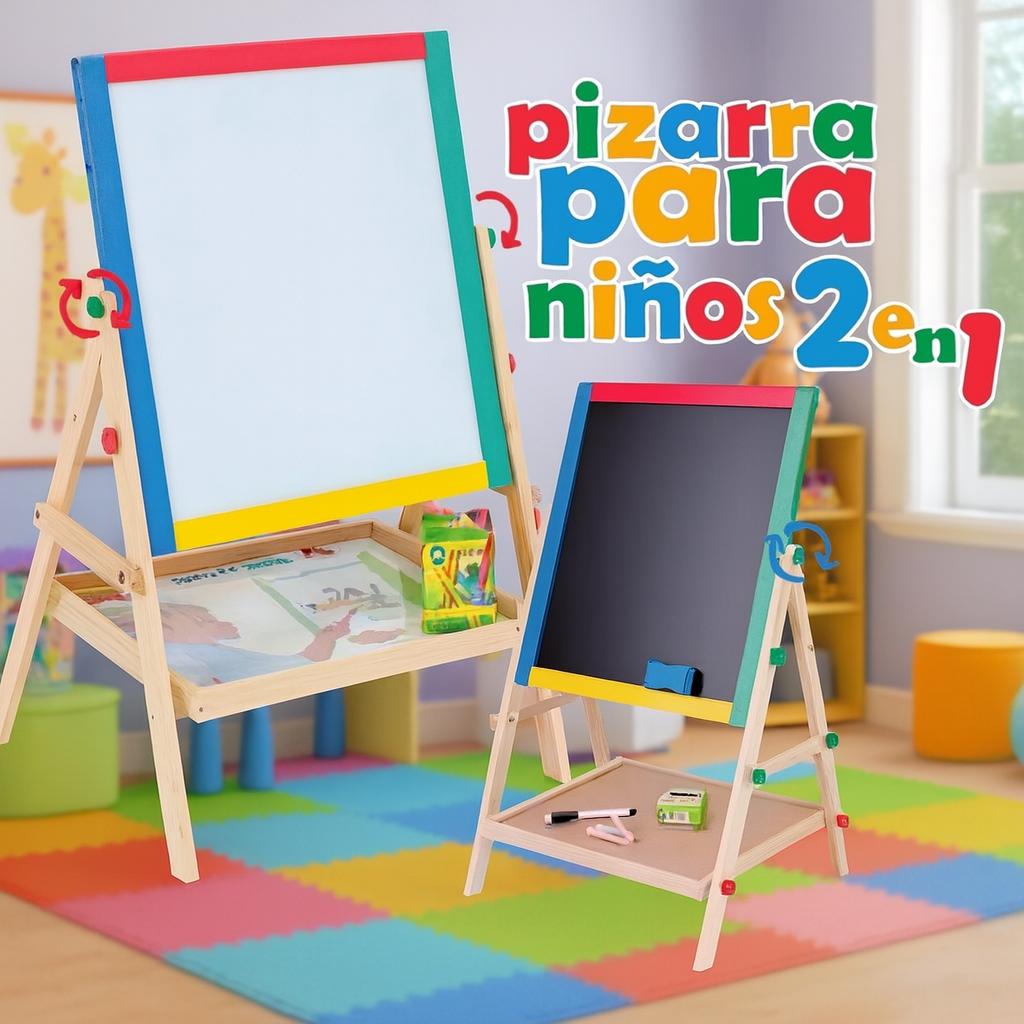 Pizarra Atril 2en1 (Tiza y Marcadores)