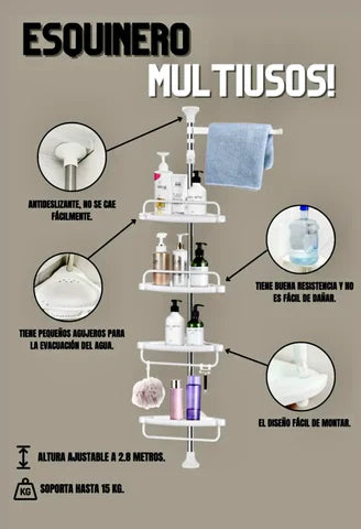 ESTANTE ESQUINERO PARA BAÑO