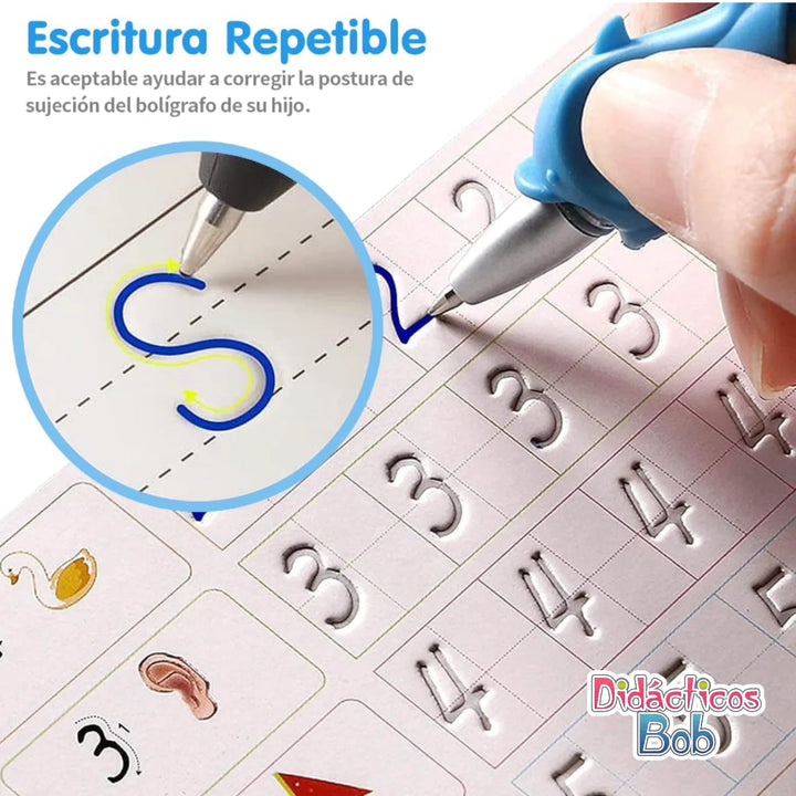 PACK 4 Cuadernos Mágicos Reutilizables (Matemática - Alfabeto - Dibujos - Números)