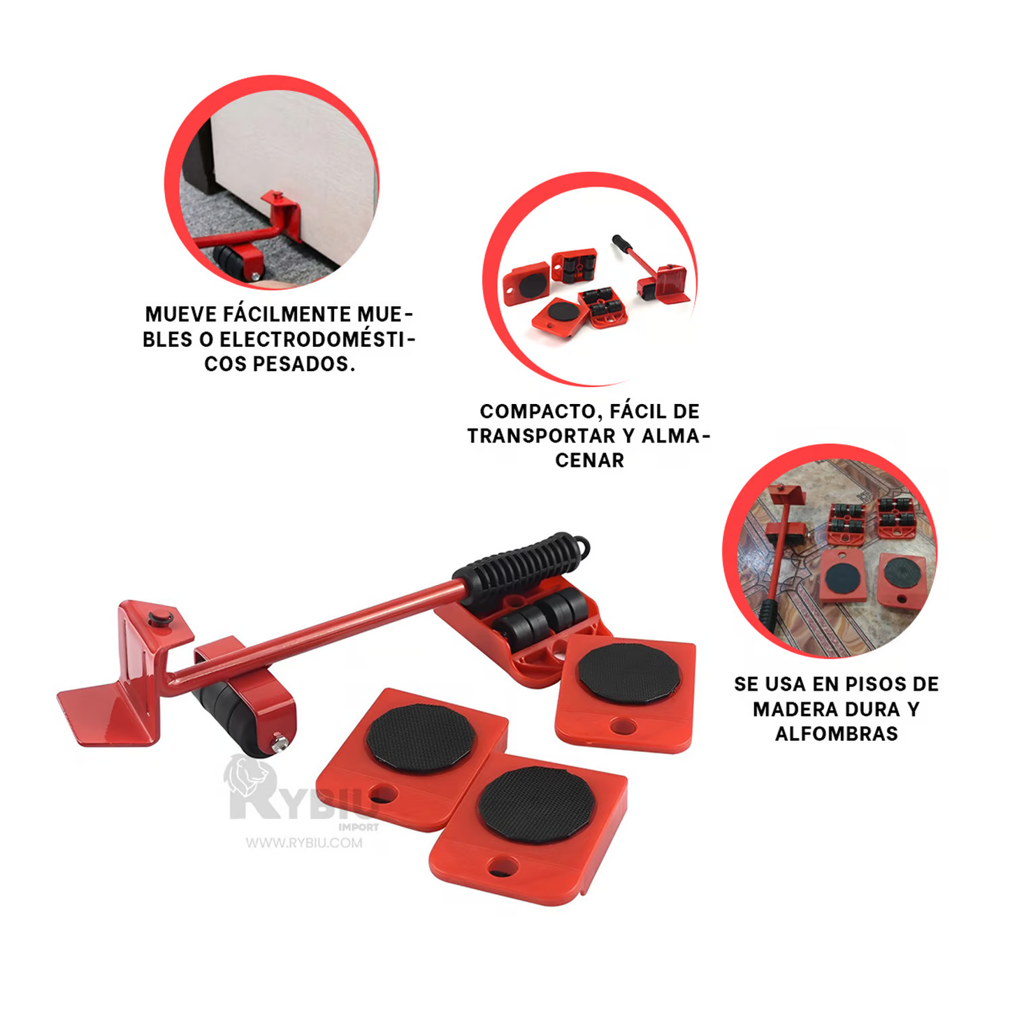 KIT ELEVADOR y MOVEDOR DE MUEBLES