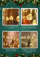 2 CORTINAS SOLARES (3 Metros-10 bolas c/u) - BOLAS NAVIDEÑAS LED