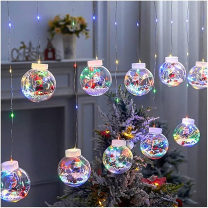 2 CORTINAS 3m DE BOLAS NAVIDEÑAS