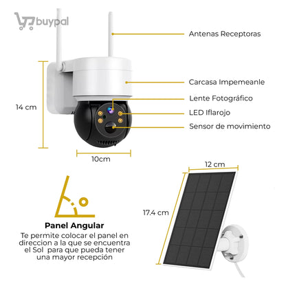 Cámara de Seguridad Solar Inalámbrica - WIFI