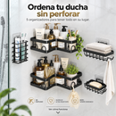 OrdenaBaño™ 5 en 1 | Organizador de Ducha Sin Taladro
