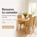 Pack 4 Fundas Elásticas para Sillas - Renueva Tus Sillas en Segundos.