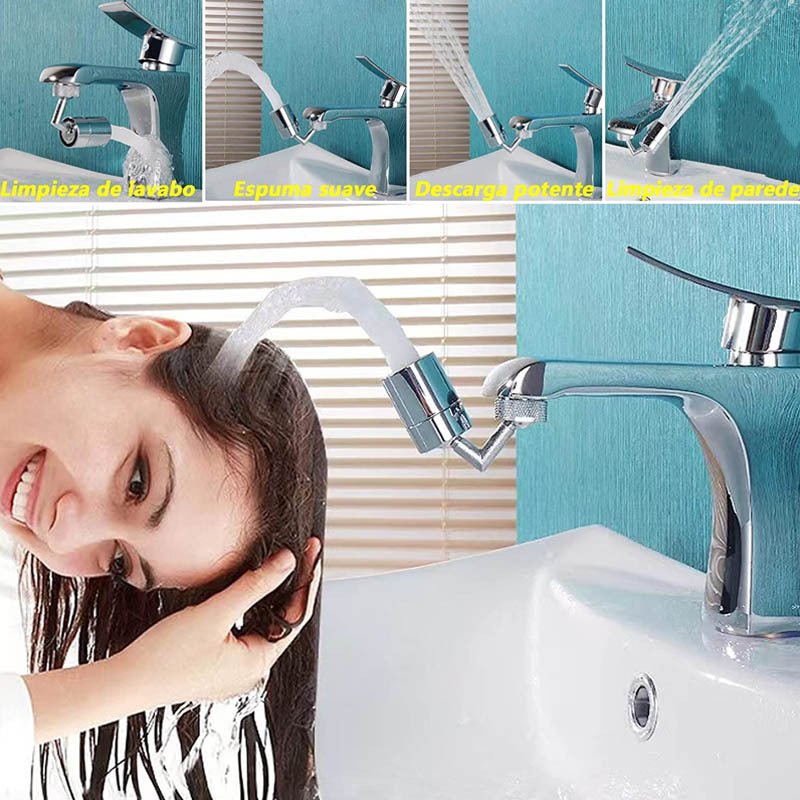 Grifo Giratorio 720º Adaptador  Para Llave Lavaplatos Baño