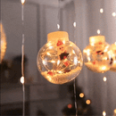 2 CORTINAS SOLARES (3 Metros-10 bolas c/u) - BOLAS NAVIDEÑAS LED